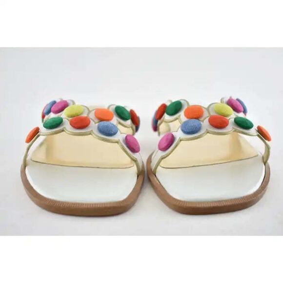 Christian Louboutin Smarta Flat White Multicolor Slide Slip Flip Flop Sandal 40 - Picture 7 of 10